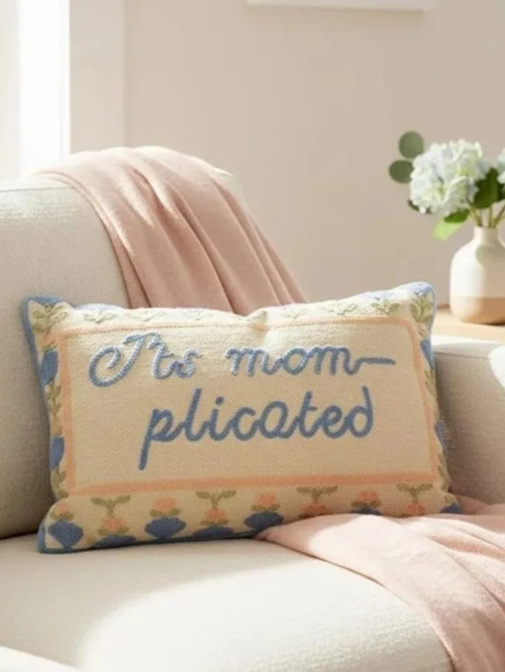 New It's Mom Plicated Decorative Lumbar Pillow, 14